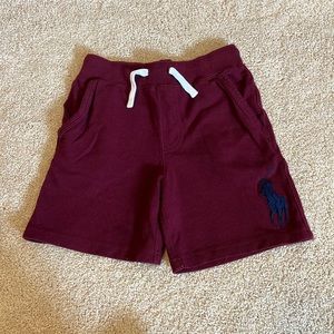 Ralph Lauren Maroon Kids Shorts with Navy Pony
